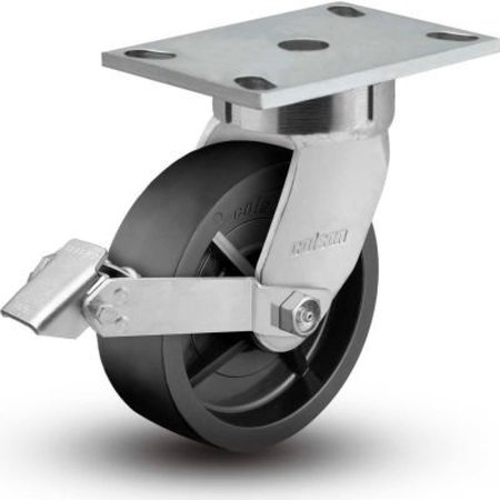 COLSON Colson® 6 Series Swivel Plate Caster 6.06289.839 BRK1 Polyolefin With Brake 6" Dia. 700 Lb. 6.06289.839 BRK1